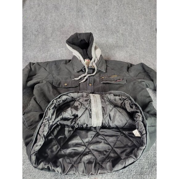 Dickies Insulated Hooded Coat Men Sz 42-44 L Denim Utility Casual Workwear - Picture 7 of 8